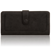 Picture of Xardi London Black Large Bi-fold Button Women Wallet 