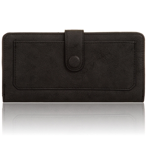 Picture of Xardi London Black Large Bi-fold Button Women Wallet 