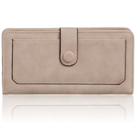 Picture of Xardi London Beige Large Bi-fold Button Women Wallet 