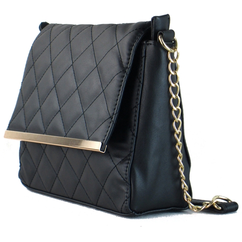 Picture of Xardi London Black Medium Quilted Women Shoulder Bag