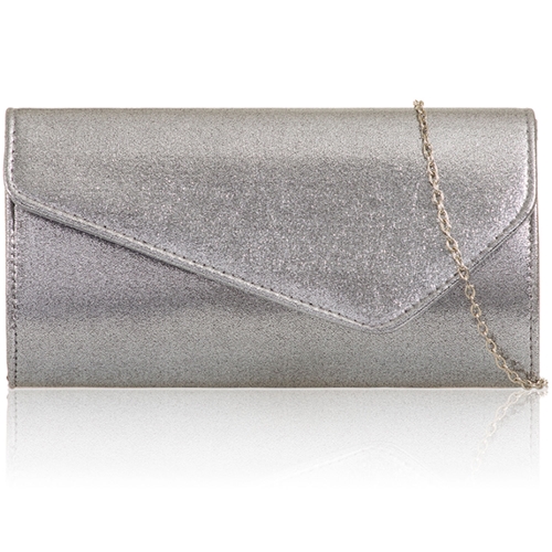 Picture of Xardi London Silver Shimmer Faux Leather Women Wedding Bag