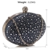 Picture of Xardi London Navy Small Diamante Oval Clutch Bag