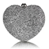 Picture of Xardi London Silver Small Heart Glitter Clutch Bag