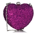 Picture of Xardi London Purple Small Heart Glitter Clutch Bag