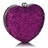 Picture of Xardi London Purple Small Heart Glitter Clutch Bag