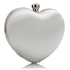 Picture of Xardi London White Silver Diamante Small Heart Glitter Clutch Bag