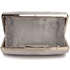 Picture of Xardi London Silver Plain Satin Luxe Satin Pleated Bridal Clutch 