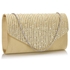 Picture of Xardi London Nude Bridal Satin Ruched Wedding Women Clutch