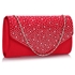 Picture of Xardi London Red Bridal Satin Ruched Wedding Women Clutch