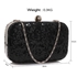 Picture of Xardi London Black Boxy Sequined  Bridal Wedding Clutch BAg