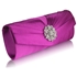 Picture of Xardi London Purple Satin Diamante Broach Wedding Bag