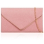 Picture of Xardi London Blush envelope metal bar suede clutch bag