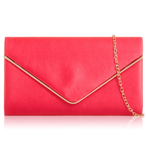 Picture of Xardi London Coral Satin Bridal Evening Clutch Bag