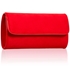 Picture of Xardi London Red Long Baguette Suede Evening Clutch 