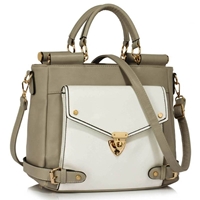 Picture of Xardi London Grey/White Style 2 Top Handle Women Grab Bag