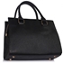 Picture of Xardi London Black Faux Leather Bow Charm Women Grab Handbag