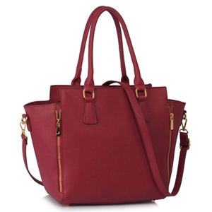 Picture of Xardi London Burgundy Style A Zipper Women Tote Handbag
