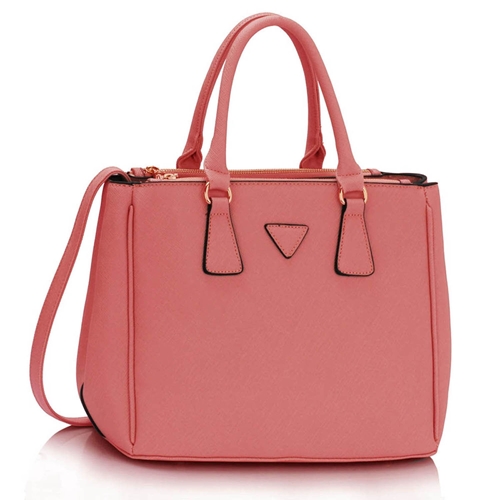 Picture of Xardi London Pink Large Faux Leather Women Tote Handbag