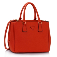Picture of Xardi London Orange Large Faux Leather Women Tote Handbag