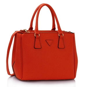 Picture of Xardi London Orange Large Faux Leather Women Tote Handbag