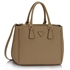 Picture of Xardi London Taupe Large Faux Leather Women Tote Handbag