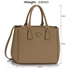 Picture of Xardi London Taupe Large Faux Leather Women Tote Handbag