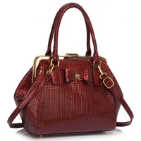 Picture of Xardi London Burgundy Style 2 Framed Women Satchel Handbag