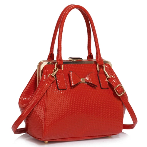 Picture of Xardi London Red Style 2 Framed Women Satchel Handbag