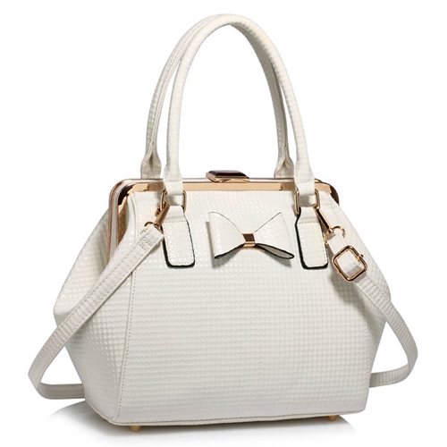 Picture of Xardi London White Style 2 Framed Women Satchel Handbag