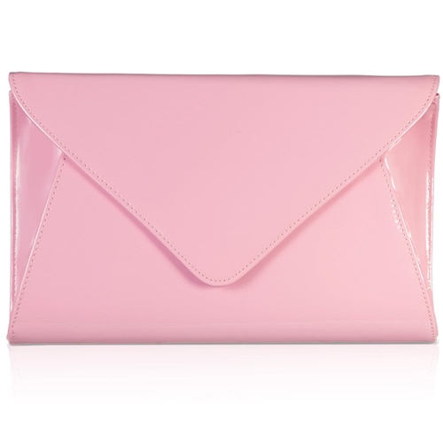 Picture of Xardi London Pink Patent Envelope Women Clutch Bag