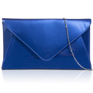 Picture of Xardi London Royal Blue Patent Envelope Women Clutch Bag