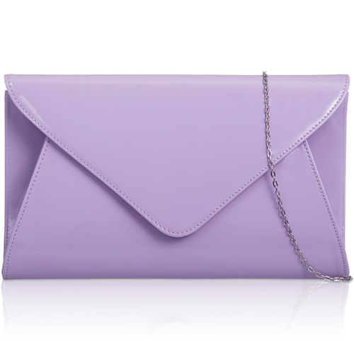 Picture of Xardi London Lilac Patent Envelope Women Clutch Bag