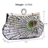 Picture of Xardi London Silver Peacock Sequinned Women Clutch Bag