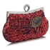 Picture of Xardi London Red Peacock Sequinned Women Clutch Bag