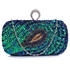 Picture of Xardi London Green Boxy Peacock Sequinned Women Clutch Bag