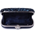Picture of Xardi London Navy Boxy Peacock Sequinned Women Clutch Bag