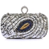 Picture of Xardi London Silver Boxy Peacock Sequinned Women Clutch Bag