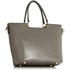 Picture of Xardi London Grey Plain Patent Embossed Bow Charm Patent Tote Bag