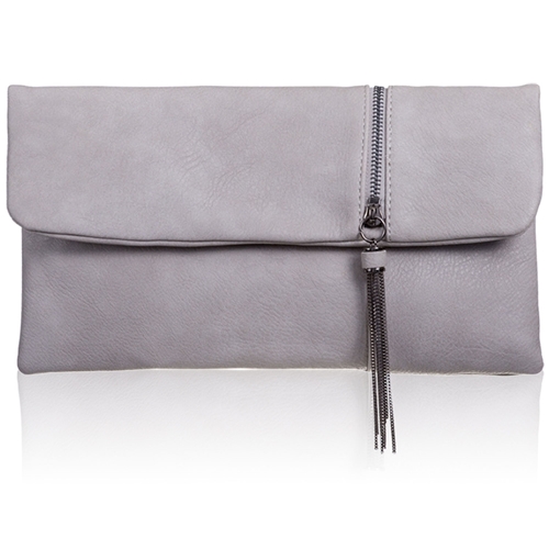Picture of Xardi London Grey Foldable Faux Leather Clutch Bag