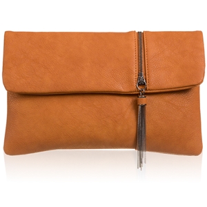 Picture of Xardi London Tan Foldable Faux Leather Clutch Bag