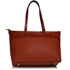 Picture of Xardi London Brown Extra Large Plain Zip Tote Faux Leather Grab Handbag