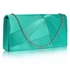 Picture of Xardi London Emerald Satin Glitter Wedding Clutch Bag