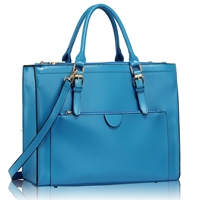 Picture of Xardi London Blue Style 2 Front Pocket Faux Leather Handbag