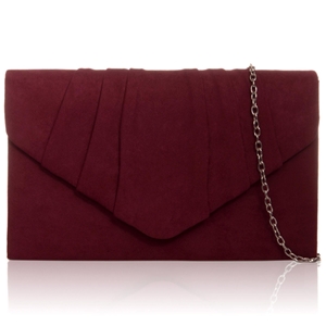 Picture of Xardi London Burgundy Faux Suede Leather Women Clutch 