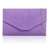 Picture of Xardi London L Purple Envelope Shaped Faux Suede Small Clutch Bag 