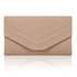 Picture of Xardi London Nude Envelope Shaped Faux Suede Small Clutch Bag 