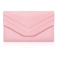 Picture of Xardi London Pink Envelope Shaped Faux Suede Small Clutch Bag 