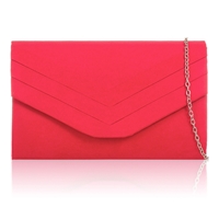 Picture of Xardi London Red Envelope Shaped Faux Suede Small Clutch Bag 