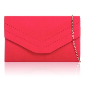 Picture of Xardi London Red Envelope Shaped Faux Suede Small Clutch Bag 