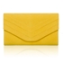 Picture of Xardi London Yellow Envelope Shaped Faux Suede Small Clutch Bag 